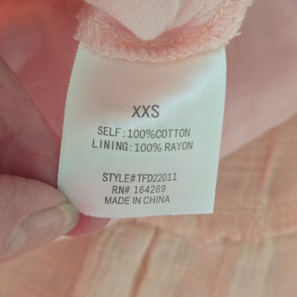 Jun & Ivy Light Pink Crochet Lace Ruffle Mini Dress XXS Boho Coquette Cottagecor - Picture 6 of 16